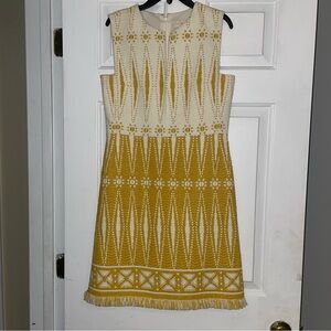 Tory Burch Savora dress size 0 short length honey mustard yellow